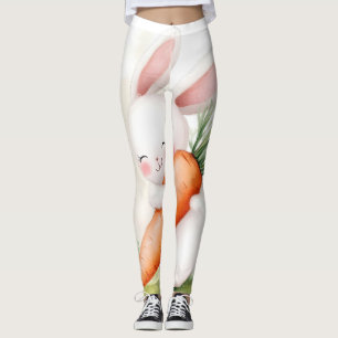 Süße Wasserfarbe Osterhase Karotte Leggings
