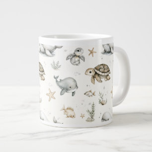 Süße Wasserfarbe-Ozean-Baby-Tiere  Jumbo-Tasse
