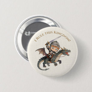 Süße Wasserfarbe Ritter Schloss Jungen Royal Ästhe Button