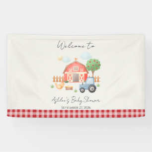 Süße Wasserfarbe Scheune Bauernhoftiere Baby Showe Banner