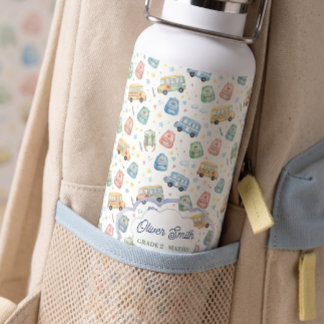 Süße Wasserfarbe-Schulbus-Rucksack mit individuell Trinkflasche