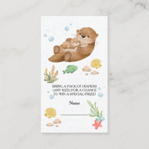 Süße Wasserfarbe Seeotter-Mutter und -Baby Begleitkarte