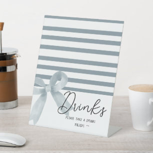 Süße Wasserfarbe Staubblauer Bogen Baby Shower Get Sockelschild