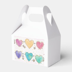 Süße Wasserfarbe Valentinsherz Geschenkboxen Geschenkschachtel