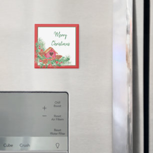 Süße Wasserfarbe-Vogelhaus-Weihnachtsfeier  Magnet