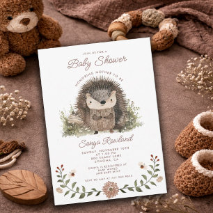 Süße Wasserfarbe-Wald-Igel-Baby-Party Einladung