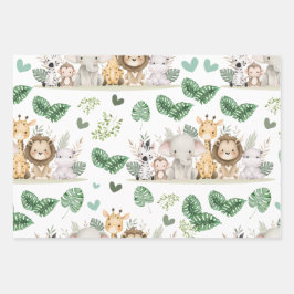 Süße Wasserfarbe-Waldtiere Geschenkpapier Set