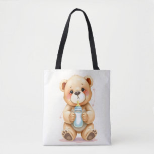Süße Wasserfarben-Baby-Teddybär-Illustration Tasche