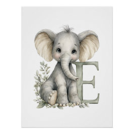 Süße Wasserfarben-Babytiere mit Buchstaben des Alp Poster