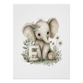 Süße Wasserfarben-Babytiere mit Buchstaben des Alp Poster