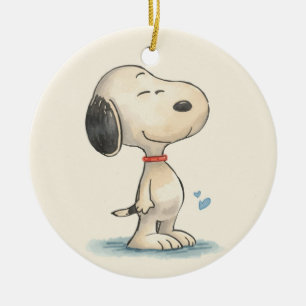 Süße Wasserfarben-Beagle-Hund-Illustration Keramik Ornament