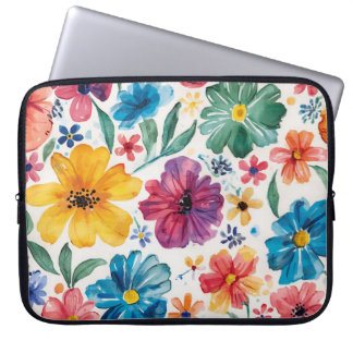 Süße Wasserfarben-Blumen Laptopschutzhülle