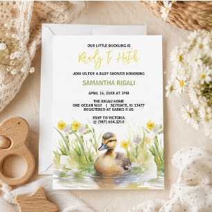 Süße Wasserfarben-Enten-Baby- Shower für Jungen Einladung
