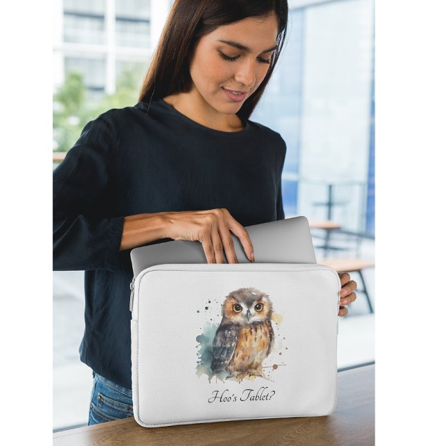 Süße Wasserfarben-Eule, individuell anpassbar Laptopschutzhülle (Von Creator hochgeladen)