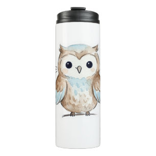Süße Wasserfarben-Eule-Thermal-Reisemug Thermosbecher