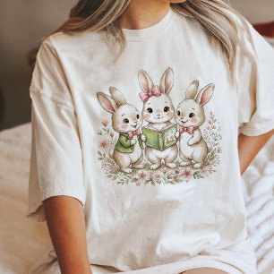 Süße Wasserfarben-Hasen beim Vorlesen Tri-Blend Shirt
