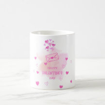 Süße Wasserfarben-Herzen Valentinstag-Kaffeetasse