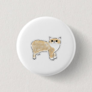 Süße Wasserfarben-Katze-Illustration Button