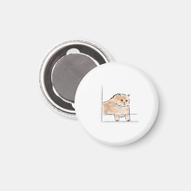 Süße Wasserfarben-Katze-Illustration Magnet (Vorderseite/Rückseite)