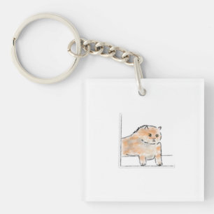Süße Wasserfarben-Katze-Illustration Schlüsselanhänger