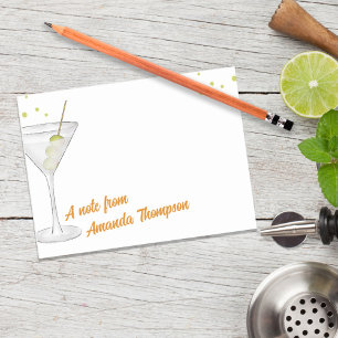 Süße Wasserfarben-Martini-Cocktails Personalisiert Post-it Klebezettel