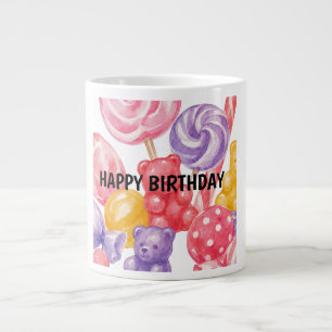 : Süße Wasserfarben-Süßigkeiten und Gummibärchen-G Jumbo-Tasse