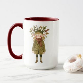 Süße Wasserfarben-Waldfee-Zweifarben-Kaffeetasse Tasse