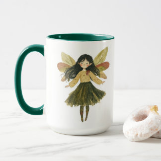 Süße Wasserfarben-Waldfee-Zweifarben-Kaffeetasse Tasse