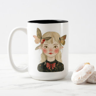 Süße Wasserfarben-Waldfee-Zweifarben-Kaffeetasse Zweifarbige Tasse