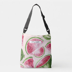 Süße Wasserfarben-Wassermelone Tragetaschen Mit Langen Trägern