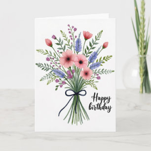 Süße Wasserfarbene Floralkarte Karte
