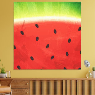 Süße Wassermalfarben-Wassermelone Riesige lustige  Leinwanddruck