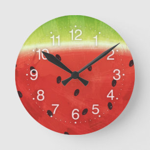 Süße Wassermalfarben-Wassermelone Riesige lustige  Runde Wanduhr