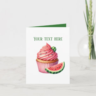 Süße Wassermelonen-Cupcakes anpassbar Karte