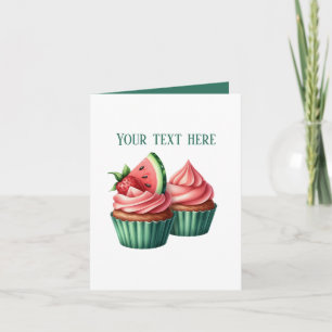 Süße Wassermelonen-Cupcakes anpassbar Karte