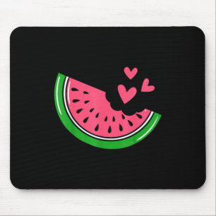 Süße Wassermelonen-Scheibe mit Herzen angebissen S Mousepad