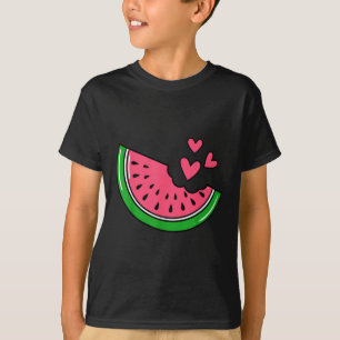 Süße Wassermelonen-Scheibe mit Herzen angebissen S T-Shirt