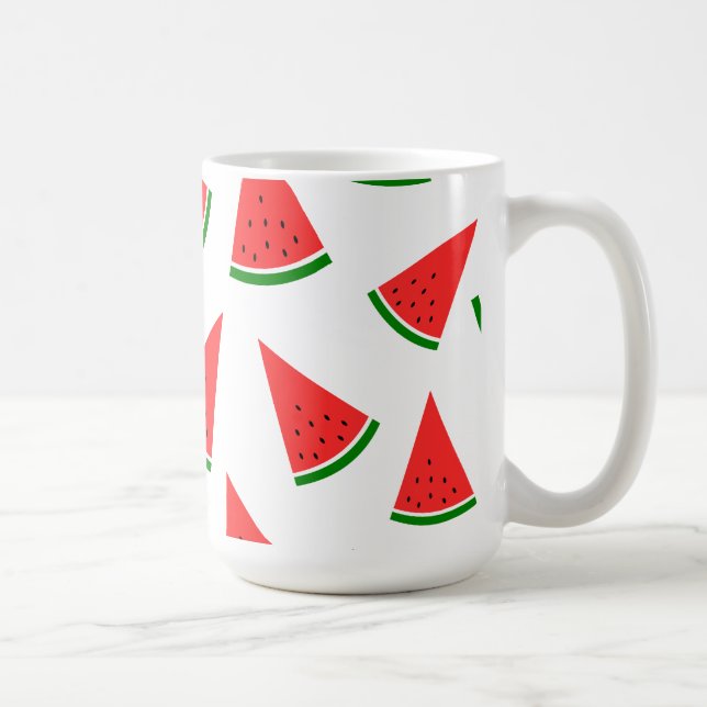 Süße Wassermelonen-Scheiben-Muster Kaffeetasse (Rechts)