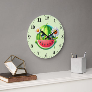 Süße Wassermelonenliebhaber Küche Große Wanduhr