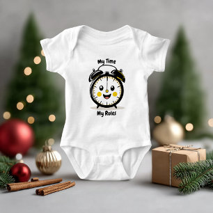 Süße Wecker-Baby-Illustration Kleidung Baby Strampler
