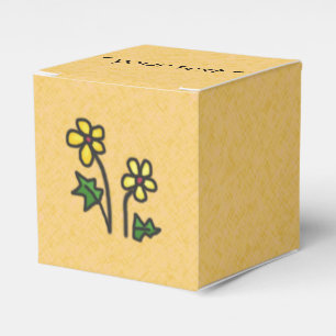 Süße weich Gezeichnet gelbe Blumen Geschenkschachtel