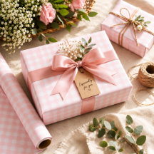 Süße weiche rosa Gingham-Geburtstags