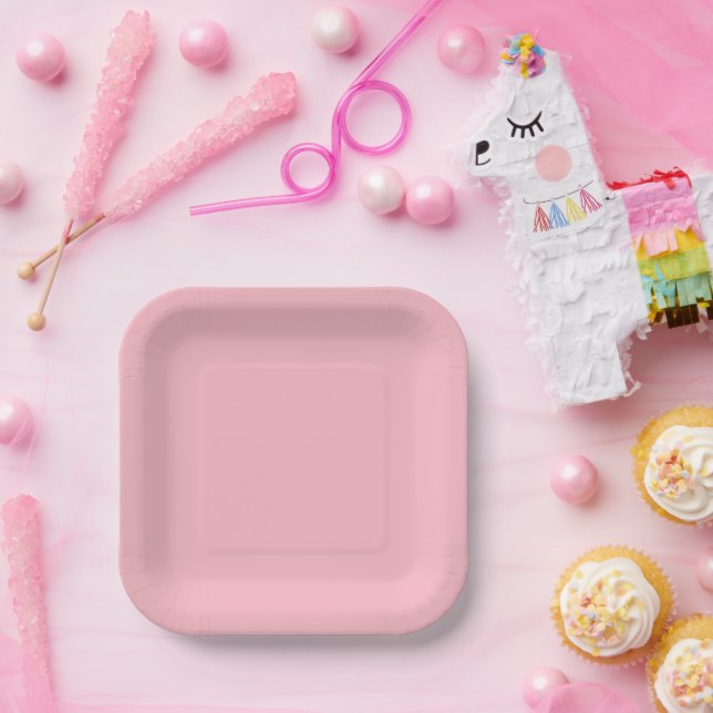 Süße weiche rosa Papierplatten Pappteller (Party)