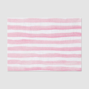 Süße weiche rosa und weiße Aquarell-Gestreift Seidenpapier