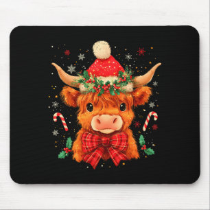 Süße Weihnachten Highland-Kuh Mooey Xmas Färse San Mousepad