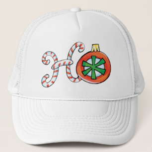Süße Weihnachten Ho Ho Ho, Candy Canes Ornamente Truckerkappe