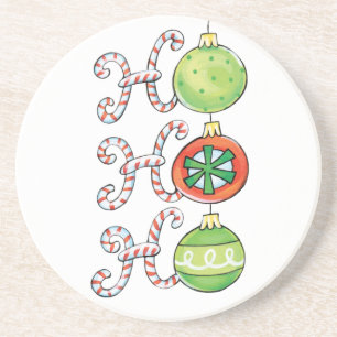 Süße Weihnachten Ho Ho Ho, Zuckerstangen Ornamente Sandstein Untersetzer