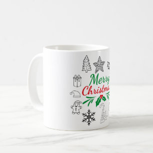 Süße Weihnachts-Doodle-Kaffeetasse Kaffeetasse