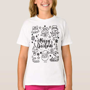 Süße Weihnachts-Doodle-Kunst T-Shirt