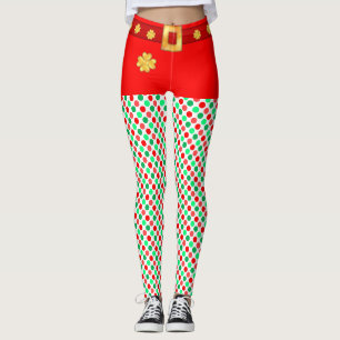 Süße Weihnachts-Elf gepunktete Leggings